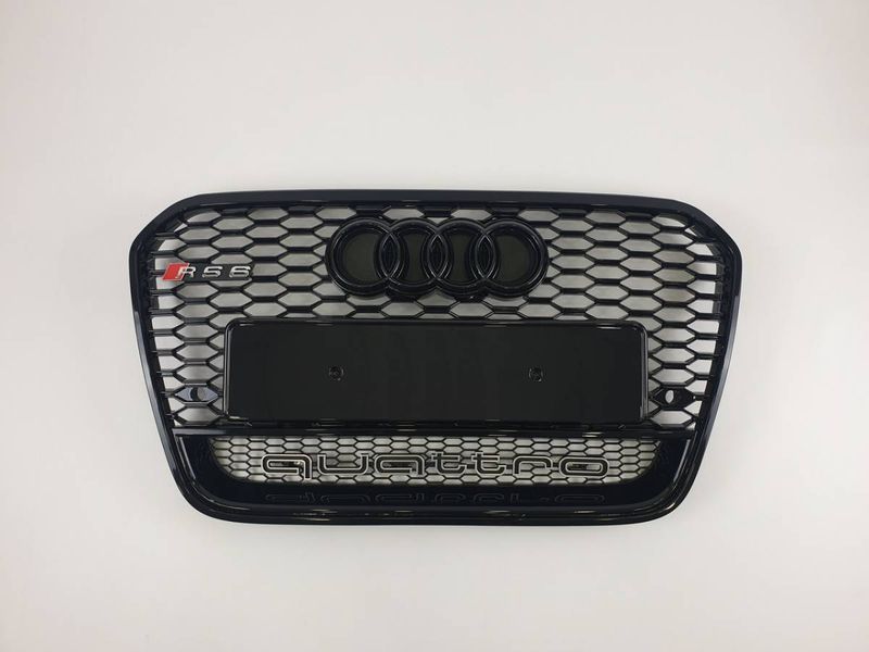 Решітка радіатора на Audi A6 C7 2011-2014 стиль RS6 Black quattro 241041 фото