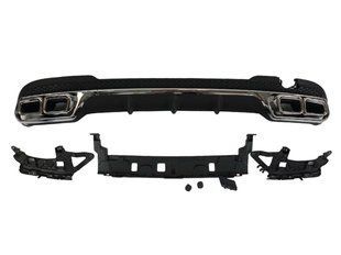 Диффузор (заднего бампера) Chrome Black / Chrome Pipe (стиль AMG E63) на Mercedes E-class W212 2013-2016 427841 фото