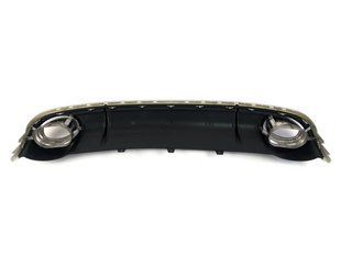 Диффузор (заднего бампера) Black Silver/Chrome Pipe (в стиле RS4) на Audi A4 B8 2007-2011 427787 фото