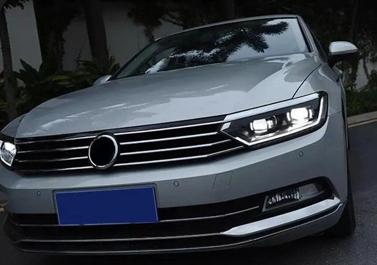 Передние фары на Volkswagen Passat B8 2014-FULL LED вместо штатных галогеновых фар 430493 фото