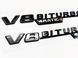 Автологотип емблема напис Mercedes V8 Biturbo 4matic+ black 2штуки чорний глянець 407928 фото 5