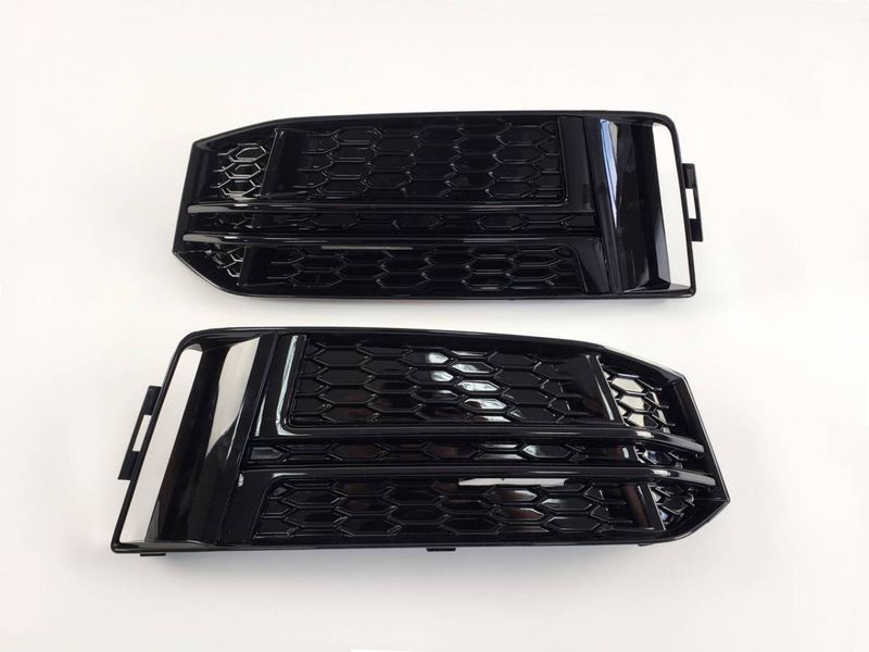 Решетки переднего бампера на Audi A4 B9 2015- S-line Black 244034 фото