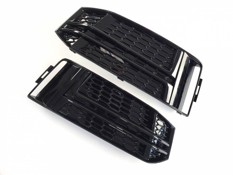 Решетки переднего бампера на Audi A4 B9 2015- S-line Black 244034 фото