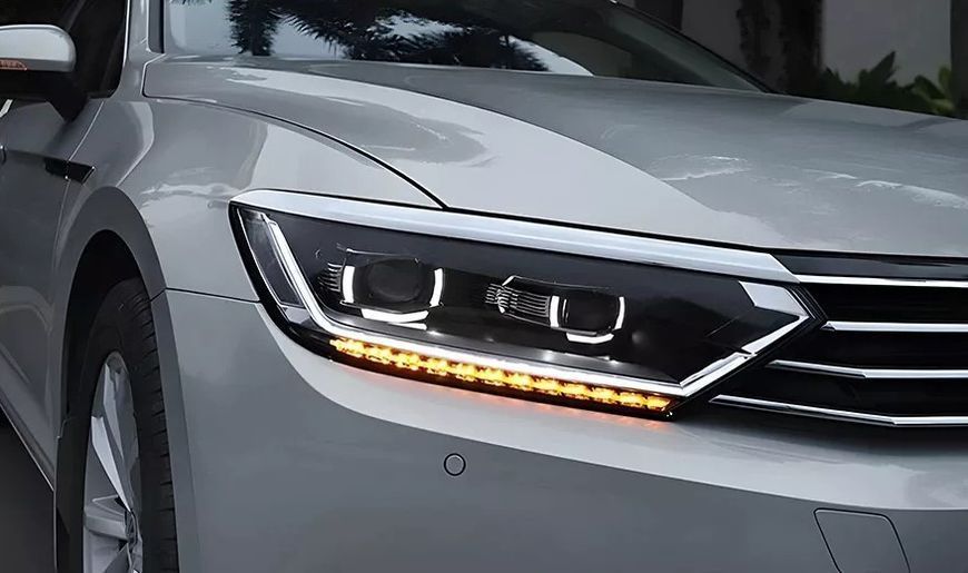 Передние фары на Volkswagen Passat B8 2014-FULL LED вместо штатных галогеновых фар 430493 фото