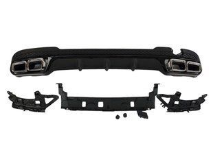 Диффузор (заднего бампера) Full Black / Chrome Pipe (стиль AMG E63) на Mercedes E-class W212 2013-2016 427842 фото