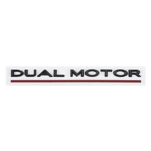 Автологотип емблема напис Tesla Dual Motor Black Red глянець 418287 фото