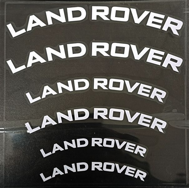 Наклейки на супорт Land Rover білі вигнуті 521631 фото