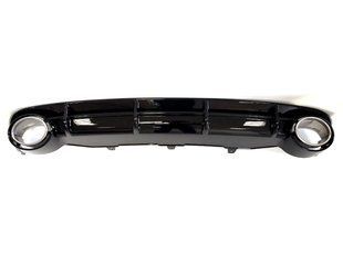 Диффузор (заднего бампера) Full Black/Chrome Pipe (в стиле RS6) на Audi A6 C7 2011-2014 427797 фото