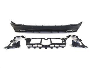 Диффузор (заднего бампера) Full Black / Chrome Pipe (стиль GLE63 AMG) на Mercedes GLE-class W167 2018-2023 429716 фото