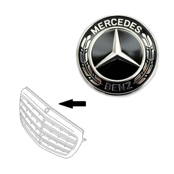 Эмблема в решетку радиатора Mercedes W222, W223, W213, W205 хром 38мм A0008171901 522314 фото