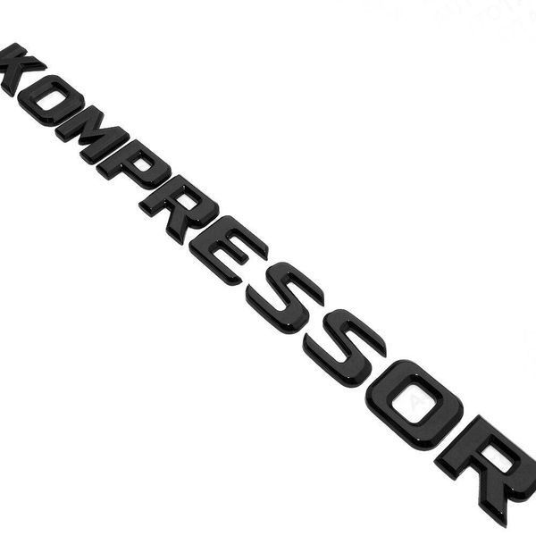 Автологотип емблема напис Mercedes Kompressor чорний глянець 245мм 417338 фото