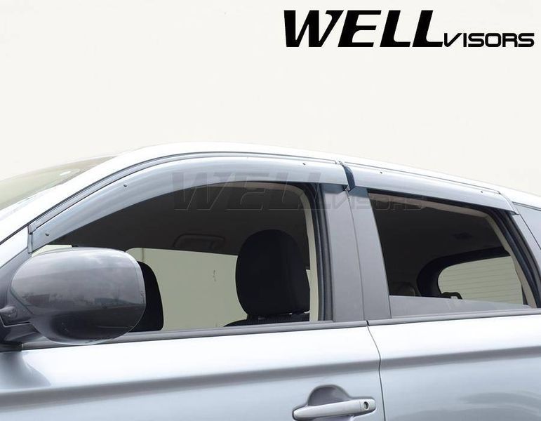 Дефлектори вікон для Mitsubishi Outlander 2014- з чорним молдингом WELLvisors 3-847MI004 209017 фото