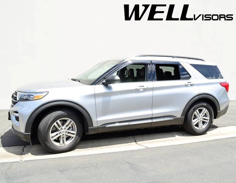 Дефлекторы окон на Ford Explorer 2020- с черным молдингом WELLvisors 356214 фото