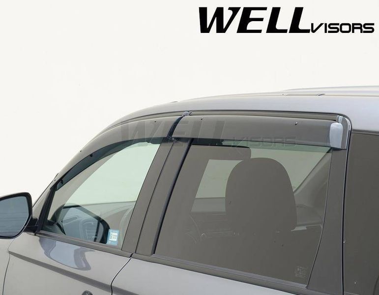 Дефлектори вікон для Mitsubishi Outlander 2014- з чорним молдингом WELLvisors 3-847MI004 209017 фото
