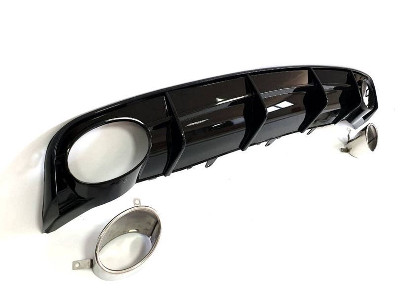 Диффузор (заднего бампера) Full Black/Chrome Pipe (в стиле RS6) на Audi A6 C7 2014-2018 429698 фото Диффузор (заднего бампера) Full Black/Chrome Pipe (в стиле RS6) на Audi A6 C7 2014-2018 429698 фото