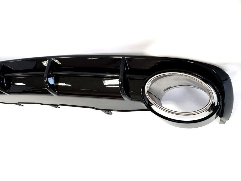 Диффузор (заднего бампера) Full Black/Chrome Pipe (в стиле RS6) на Audi A6 C7 2011-2014 427797 фото