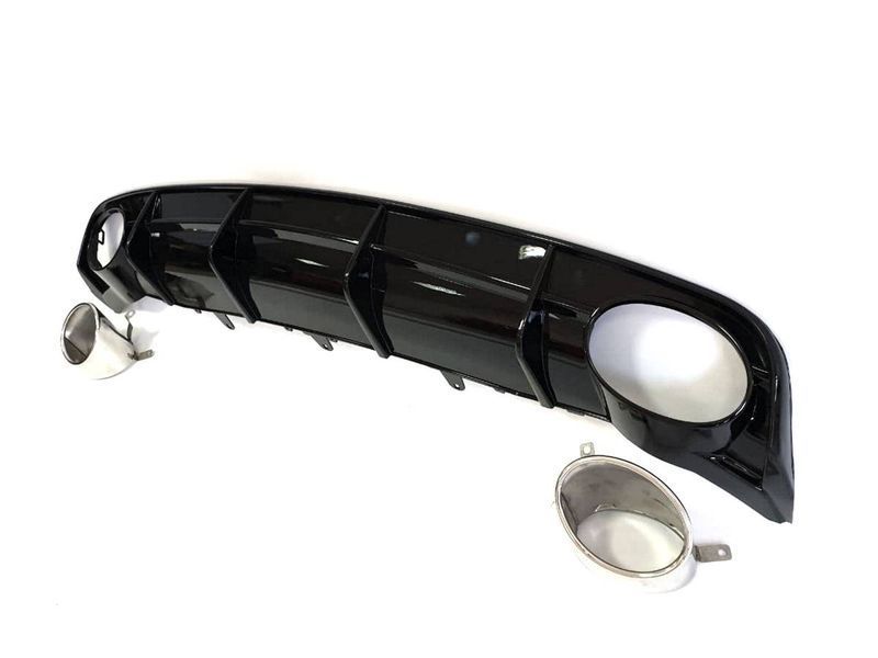 Диффузор (заднего бампера) Full Black/Chrome Pipe (в стиле RS6) на Audi A6 C7 2014-2018 429698 фото Диффузор (заднего бампера) Full Black/Chrome Pipe (в стиле RS6) на Audi A6 C7 2014-2018 429698 фото