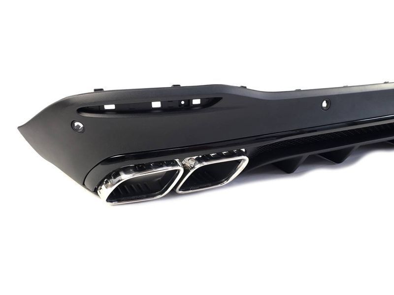 Диффузор (заднего бампера) Full Black / Chrome Pipe (стиль GLE63 AMG) на Mercedes GLE-class W167 2018-2023 429716 фото