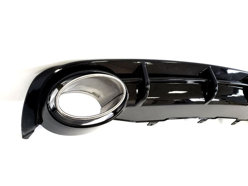 Диффузор (заднего бампера) Full Black/Chrome Pipe (в стиле RS6) на Audi A6 C7 2011-2014 427797 фото