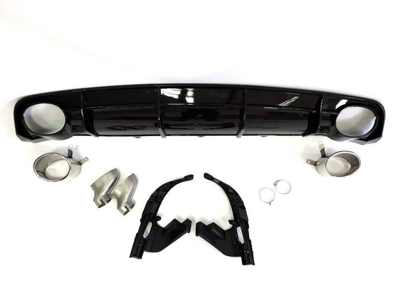 Диффузор (заднего бампера) Full Black/Chrome Pipe (в стиле RS6) на Audi A6 C7 2014-2018 429698 фото Диффузор (заднего бампера) Full Black/Chrome Pipe (в стиле RS6) на Audi A6 C7 2014-2018 429698 фото
