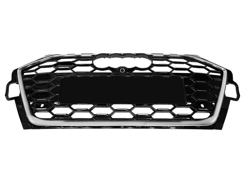 Решетка радиатора Silver Black (стили S4) на Audi A4 B9 2019-2023 года 523893 фото