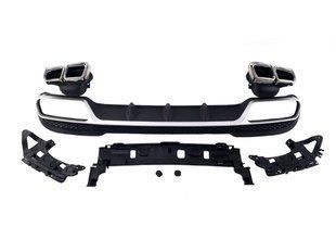 Диффузор (заднего бампера) Silver Black / Chrome Pipe (стиль AMG E63) на Mercedes E-class W212 2013-2016 427843 фото