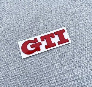 Автологотип емблема напис Volkswagen GTI на кришку багажника червоний 418934 фото