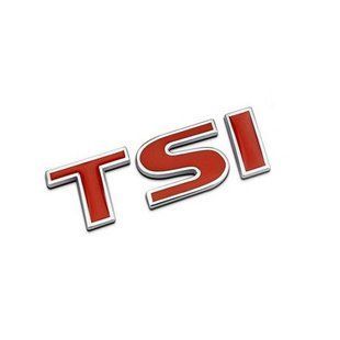 Автологотип емблема напис Volkswagen TSI 48мм на кришку багажника червона 260968 фото