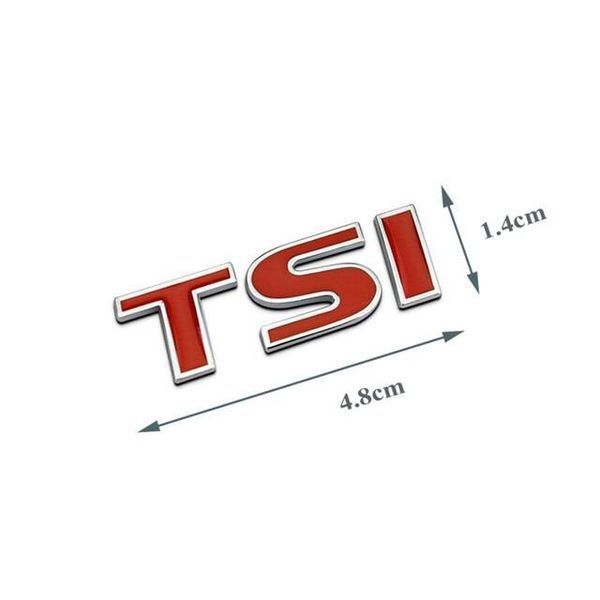 Автологотип шильдик эмблема надпись Volkswagen TSI 48мм на кришку багажника червона 260968 фото