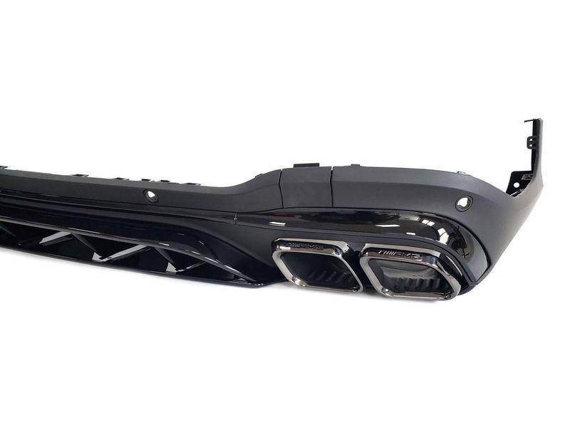 Диффузор (заднего бампера) Full Black / Black Pipe (стиль GLC63 AMG) V1 на Mercedes GLC-class X253 2019-2022 428465 фото