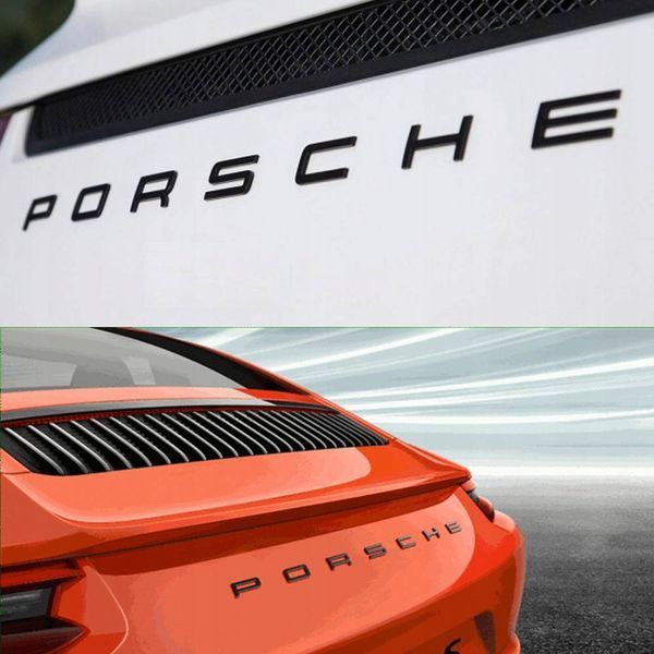 Автологотип емблема напис Porsche Black чорний глянець 407972 фото