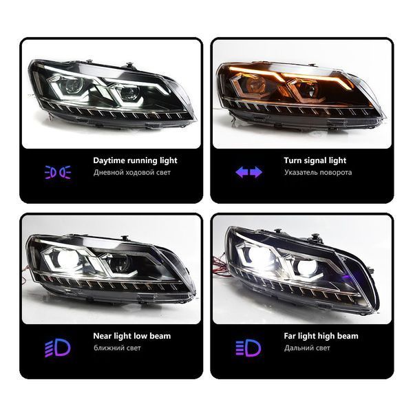 Передні фари на Volkswagen Passat B7 USA 2011-2015 FULL LED замість штатних галогенових фар 430496 фото