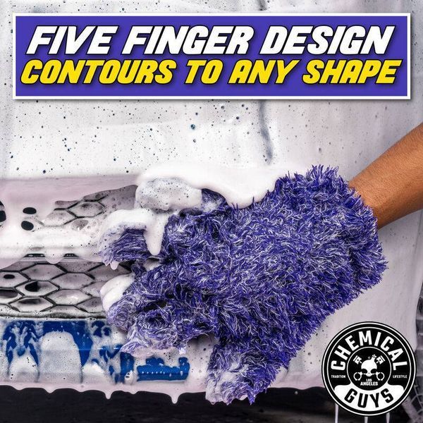 Рукавичка Chemical Guys Furry Five Finger Stranger Helpful Handy Detailing Mitt 408829 фото