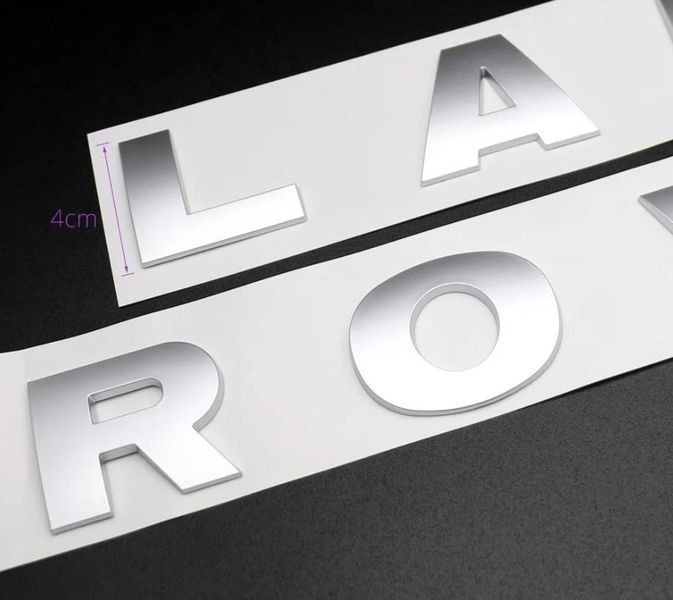 Автологотип емблема напис Land Rover сіра матова LR038657-LR038658 206673 фото Автологотип емблема напис Land Rover сіра матова LR038657-LR038658 206673 фото