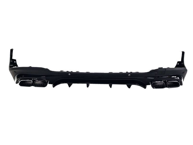 Диффузор (заднего бампера) Full Black / Black Pipe (стиль GLC63 AMG) V2 на Mercedes GLC-class X253 2019-2022 428466 фото