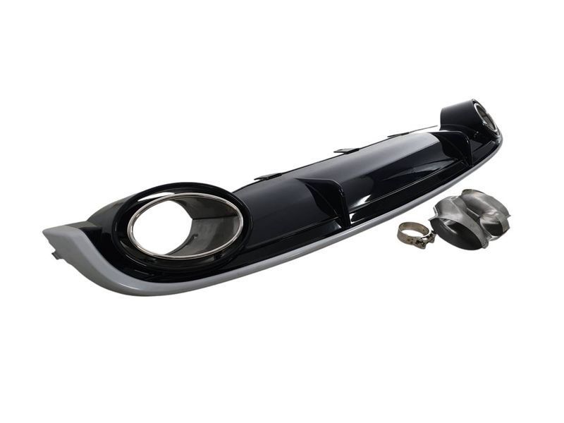 Диффузор (заднего бампера) Black Silver/Chrome Pipe (в стиле RS7) на Audi A7 2010-2014 430274 фото
