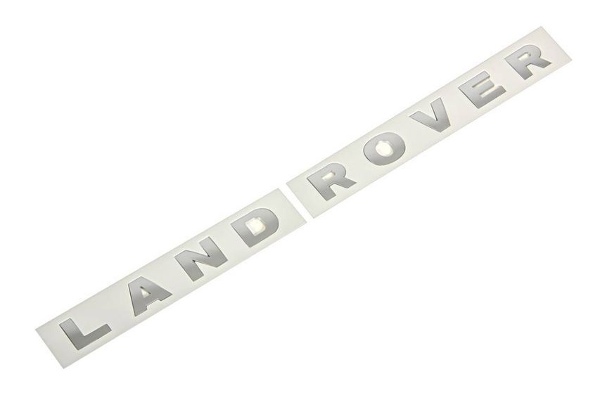 Автологотип емблема напис Land Rover сіра матова LR038657-LR038658 206673 фото Автологотип емблема напис Land Rover сіра матова LR038657-LR038658 206673 фото