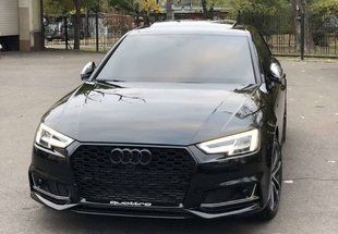 Решетки в бампер Black Silver ( в стиле S4 под радары ) на Audi A4 B9 2015-2019 429153 фото