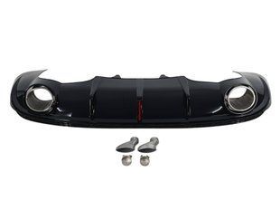 Диффузор (заднего бампера) Full Black/Chrome Pipe (в стиле RSQ5 + лед стоп) на Audi Q5 2012-2016 430275 фото