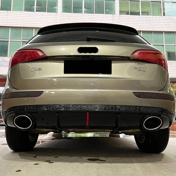 Диффузор (заднего бампера) Full Black/Chrome Pipe (в стиле RSQ5 + лед стоп) на Audi Q5 2012-2016 430275 фото