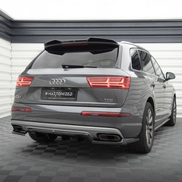 Диффузор накладка на задний бампер Audi Q7 2015-2019 Mk2 Maxton Design 523881 фото