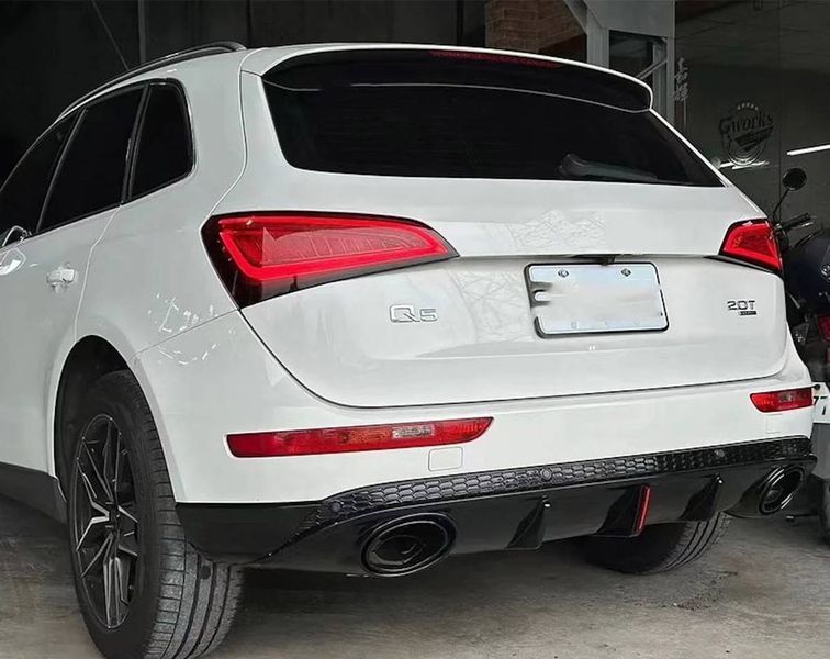 Диффузор (заднего бампера) Full Black/Chrome Pipe (в стиле RSQ5 + лед стоп) на Audi Q5 2012-2016 430275 фото
