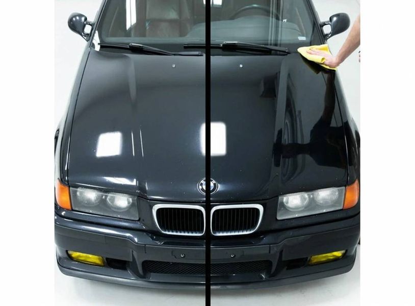 Черный полироль Turtle Wax Jet Black Spray Polish 500 мл с воском 340661 фото