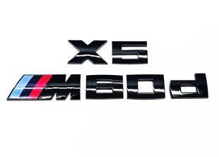 Автологотип емблема напис BMW X5M60d black глянець на кришку багажника 522870 фото