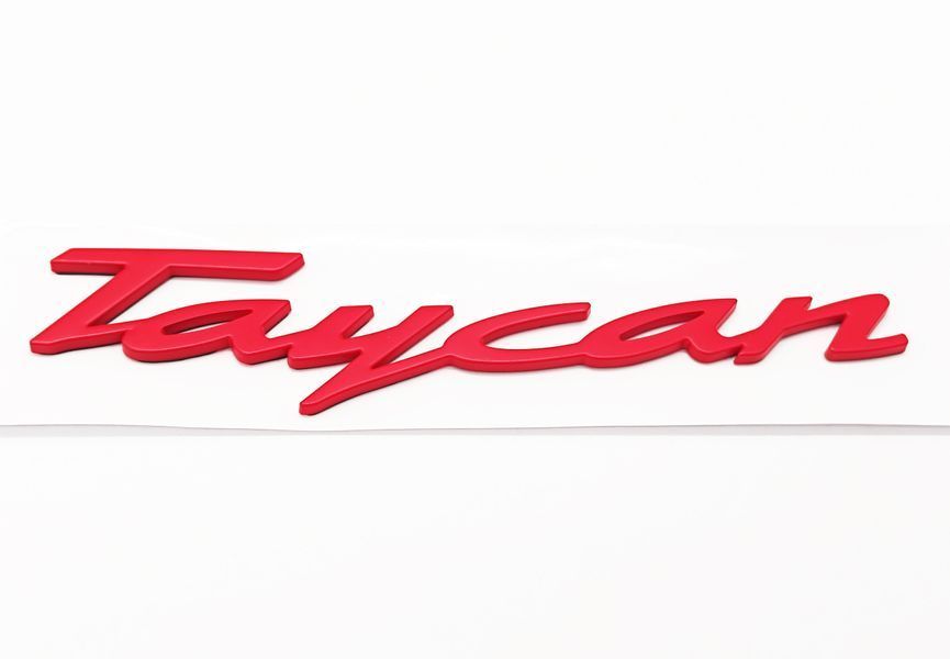 Автологотип шильдик эмблема надпись Porsche Taycan Red красный 522545 фото