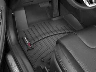 3D килимки для Hyundai Santa Fe 2018- чорні передні WeatherTech 4414851 98204 фото