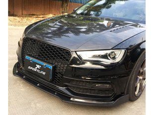 Карбоновий дифузор переднього бамперу для Audi A3 2012-2017 Hatchback під замовлення Carbon356716 356716 фото