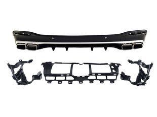 Диффузор (заднего бампера) Silver Black / Chrome Pipe (стиль GLS63 AMG) на Mercedes GLS-class X167 2019- 428477 фото