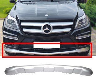 Накладки на бампер передний (Silver) на Mercedes GL-class X166 2012-2015 428311 фото