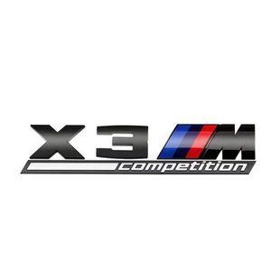 Автологотип емблема напис BMW X3M Competition Black Shadow Edition чорний глянець 401643 фото
